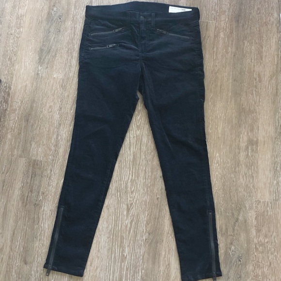 rag & bone jean Navy Velvet Skinny Pants - Picture 2 of 9